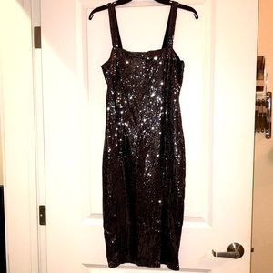 Forever 21 Sparkly Black fitted dress L cocktail